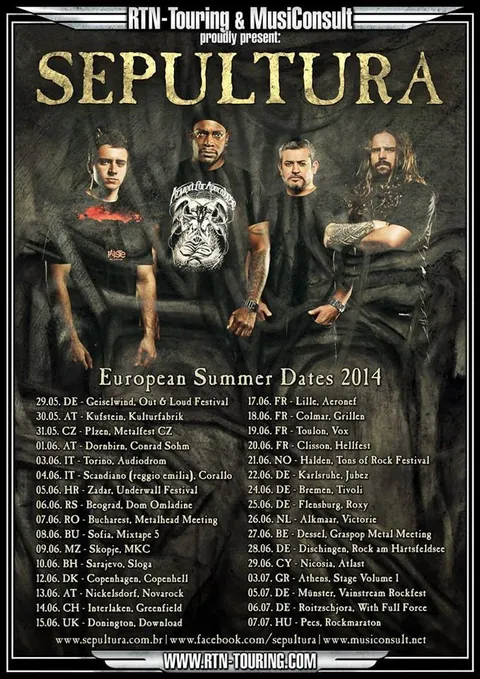 SEPULTURA vo SKOPJE!!! 09.06.2014 Mladinski Kulturen Centar(MKC)